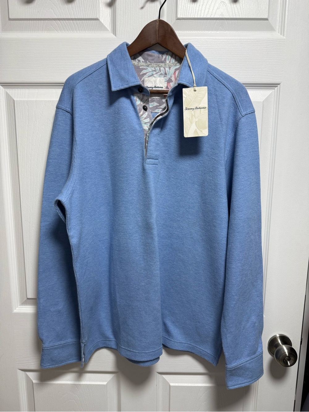 Tommy Bahama Sky Blue Long-Sleeve Polo Pullover
